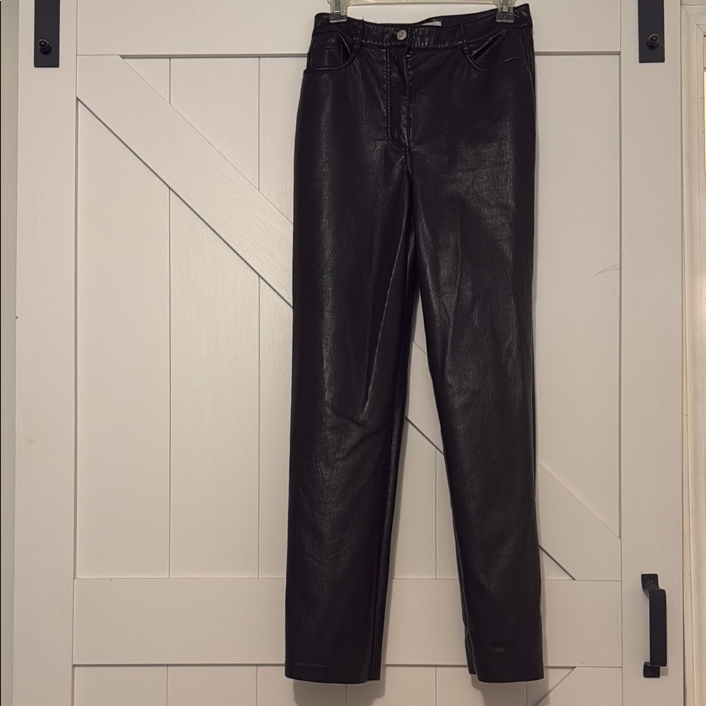 Black Faux Leather Pants